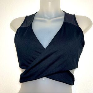 Fabletics Wrap Crop Top Lightly Padded bra with Mesh Back Sz xSmall; adjustable
